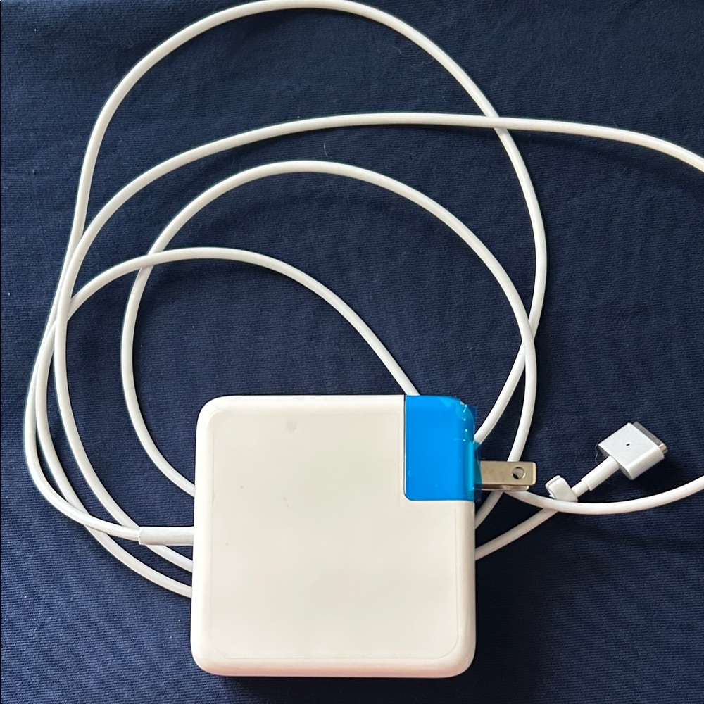 White Power Adapter with Blue Accent